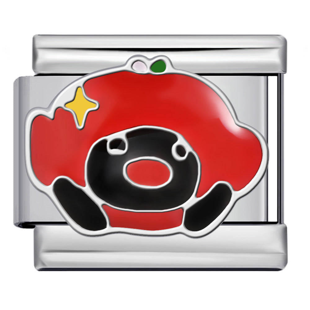 New Cartoon Animation Gold-plated Oil Drop DIY Italian Module Bracelet with Personalized Welding Pattern Stainless Steel Bracelet