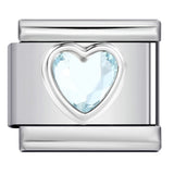 New Love Micro Inlaid Gemstone Italian Module Bracelet Stainless Steel Stamped Crystal Elastic Wristband Accessory