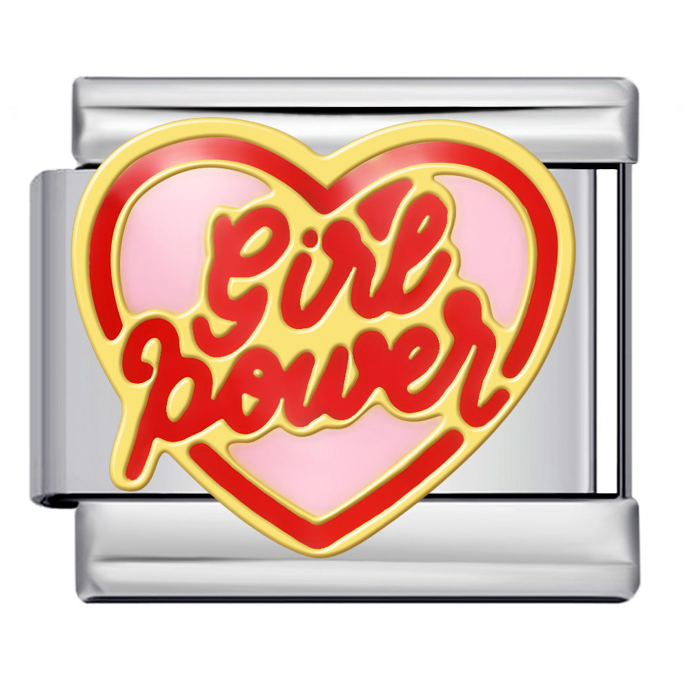 Italian Charm Fashion Stainless Steel Bracelet Gold Silver Welded Drip Oil DIY Modular Jewelry Wholesale