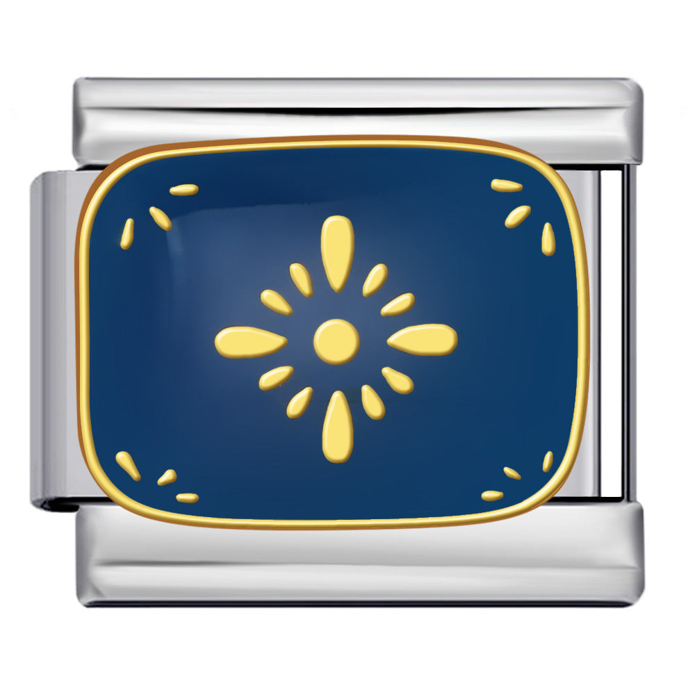 New Middle Ancient Style Series Italian Module Bracelet Titanium Steel Gold Plated Drip Oil Welding DIY Elastic Strap Chain