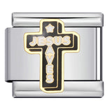 European and American Cross-border Italian Module Bracelet DIY Titanium Steel Welding Pattern Gold-plated Drip Oil Bracelet Accessories Wholesale