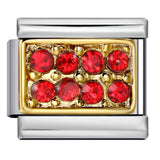 Diamond Studded Square Stainless Steel DIY Italian Module Bracelet Italian Charm Bracelet