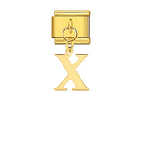 Gold Simplified Letter Italian Module Bracelet Stainless Steel Handmade Hook DIY Splicing Assembly Bracelet