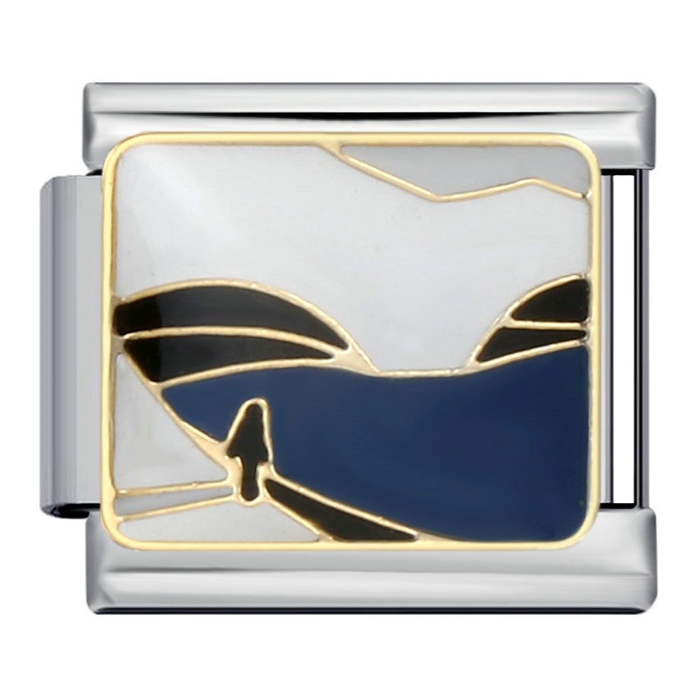 Fresh Illustration Series Italian Module Bracelet Titanium Steel Gold Plated Drip Oil DIY Welding Pattern Strap Chain