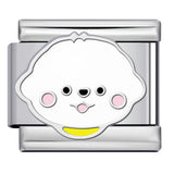 Cute Cartoon Dog Cute Pet Series Titanium Steel Welding Drip Oil DIY Italian Module Bracelet Accessories