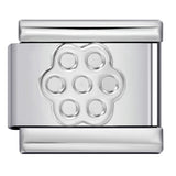 Titanium Steel Convex Silver Stamped DIY Italian Charm Bracelet with Unique Patterns