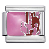 Personalized Pattern Italian Module Bracelet Stainless Steel Welding Drip Oil Cartoon DIY Elastic Splicing Bracelet