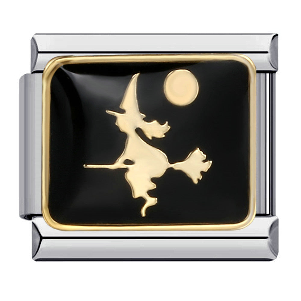 European and American Popular Halloween Module Bracelet with Titanium Steel Welding and Oil Dripping Dark Pattern Italian Modular