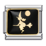 European and American Popular Halloween Module Bracelet with Titanium Steel Welding and Oil Dripping Dark Pattern Italian Modular