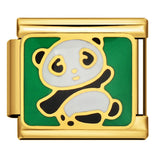 Gold Bottom Italian Module Bracelet Welding Dripping Oil Titanium Steel Bracelet Fashion DIY Italian Bracelet