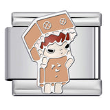 Cartoon Character Italian Module Bracelet Stainless Steel Welding Pattern DIY Elastic Splicing Versatile Bracelet