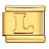 Golden Concave Letter Series Italian Module Bracelet Titanium Steel Stamping DIY Elastic Splicing Bracelet Accessories