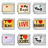 New Italian Module Bracelet Stainless Steel Welding Drip Oil Personalized English DIY Bracelet Accessories Wholesale