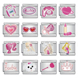 Romantic Pink Italian Modular Bracelet Titanium Steel Welding DIY Charm Bracelet Fairy Gift for Girls