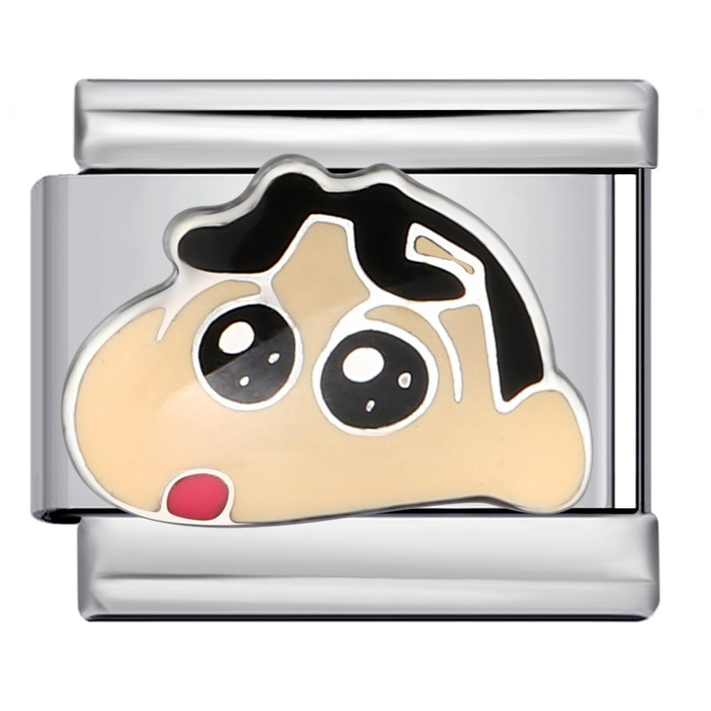 New Cartoon Character Italian Modular Bracelet Stainless Steel Welded DIY Stretch Link Bracelet