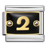 Black Lace Up Diamond Digital Italian Module Bracelet Made of Titanium Steel Welded with Gold Plating and Oil Dripping Free Splicing Bracelet