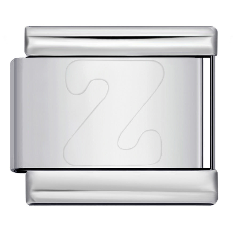 New Non Dripping Oil Series Bracelet Titanium Steel Concave 26 English Letter DIY Italian Module Bracelet Accessories