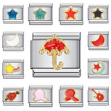 Stainless Steel Italian Module Bracelet Titanium Steel Welding Drip Oil Pattern DIY Bracelet Italian Charm