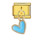 New Gold Bottom Love Pendant Italian Module Bracelet Stainless Steel Welding DIY Elastic Strap Chain Wholesale