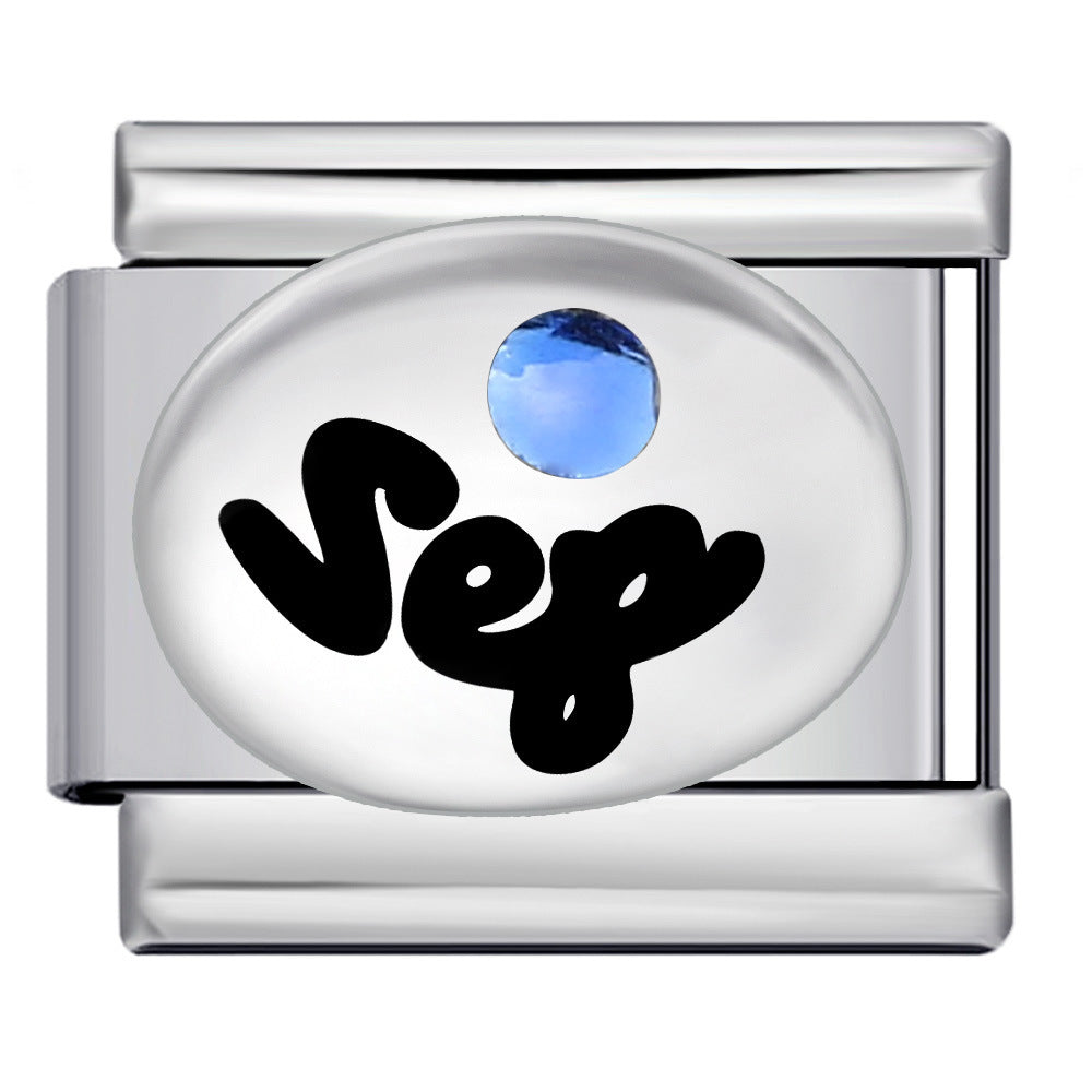 Italian Modular Bracelet 12 Birthstones Titanium Steel Welded Colorful Beads DIY Stretchable Fashion Wristband Accessory