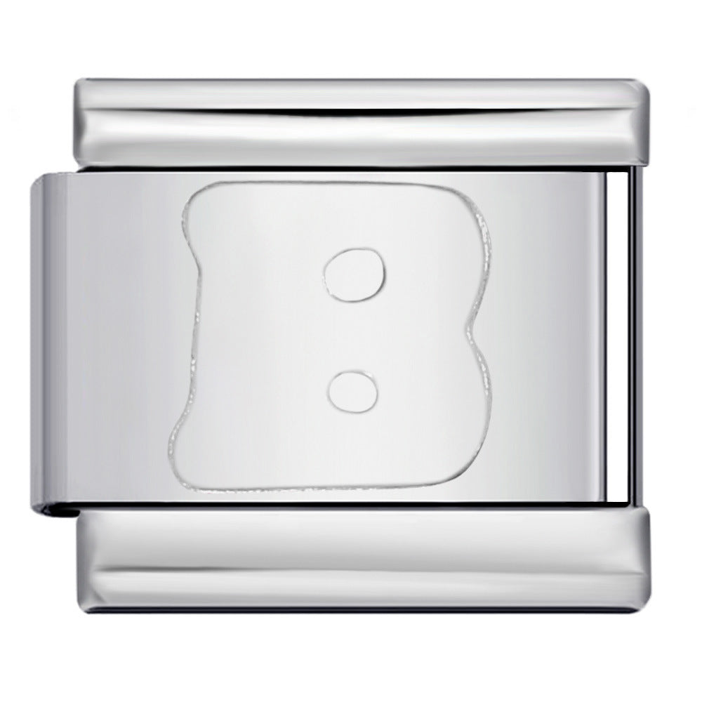 New Non Dripping Oil Series Bracelet Titanium Steel Concave 26 English Letter DIY Italian Module Bracelet Accessories