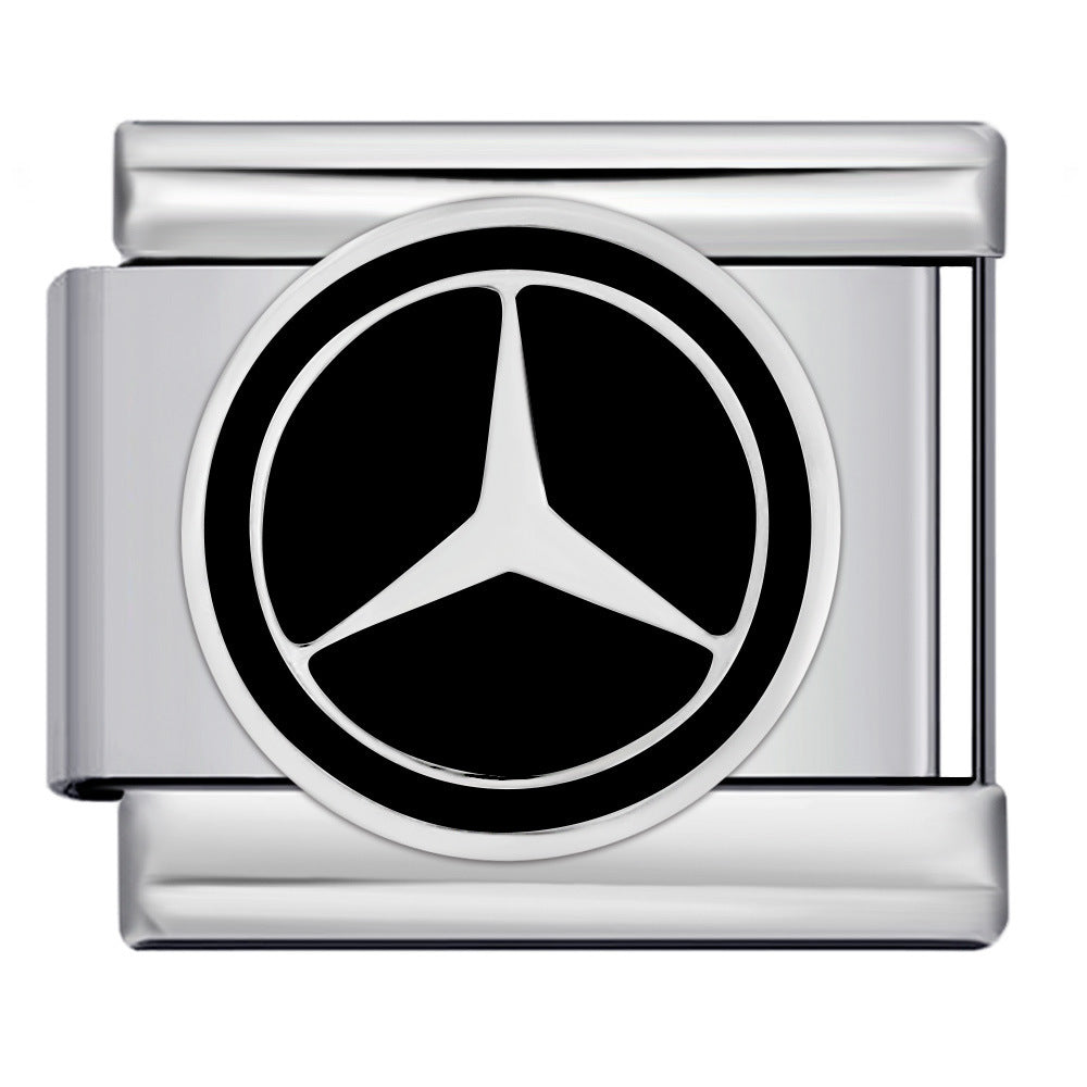 Italian Module Bracelet Automotive Logo Series Titanium Steel Welding Drip Oil DIY Elastic Splicing Table