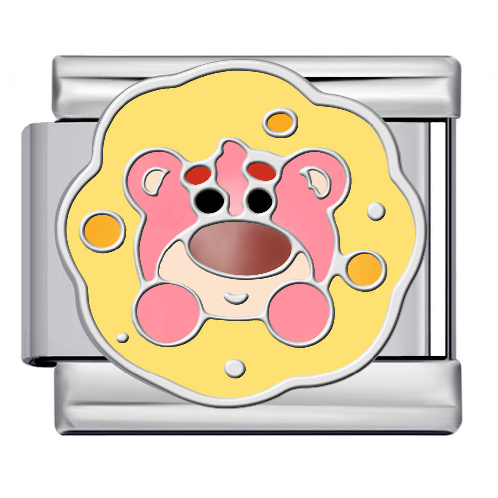 New Titanium Steel Welded Cartoon Italian Modular Bracelet Fashion DIY Stretch Bangle Splice Strap Chain