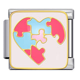 New Heart-shaped Titanium Steel Watch Strap Chain Gold-plated Welding Drip Oil DIY Italian Module Bracelet Accessories Wholesale