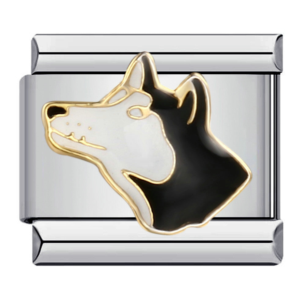 Cross Border Hot Selling Cute Pet Series Titanium Steel Welding Drip Oil Wristband Cartoon DIY Italian Module Bracelet Wholesale