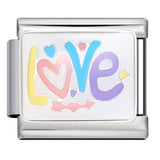 Romantic Valentine's Day Sweet Series Italian Module Bracelet Titanium Steel Welding Drip Oil Pattern DIY Bracelet