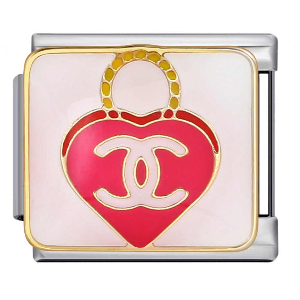 Exquisite Bag Series Italian Module Bracelet Color Welding Pattern DIY Personalized Bracelet Valentine's Day Gift