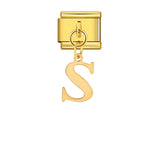 Gold Simplified Letter Italian Module Bracelet Stainless Steel Handmade Hook DIY Splicing Assembly Bracelet