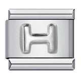 New Stainless Steel Silver Convex English Letter Italian Module Bracelet DIY Elastic Splicing Strap Chain