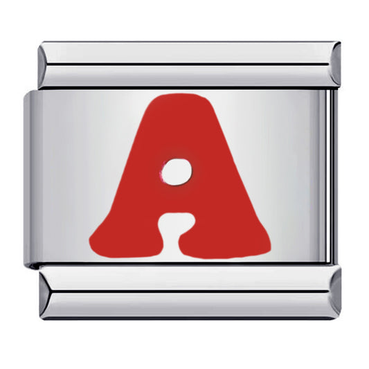 New Titanium Steel Red English Letter DIY Italian Module Bracelet Italian Charm Bracelet