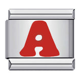 New Titanium Steel Red English Letter DIY Italian Module Bracelet Italian Charm Bracelet