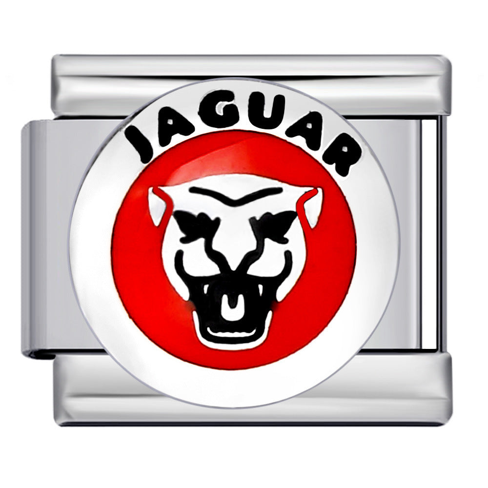 Italian Module Bracelet Automotive Logo Series Titanium Steel Welding Drip Oil DIY Elastic Splicing Table