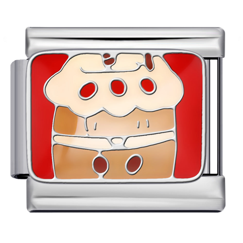 New Stainless Steel Welding Drip Oil DIY Bracelet Italian Module Bracelet Colorful Pattern Personalized Splicing Bracelet