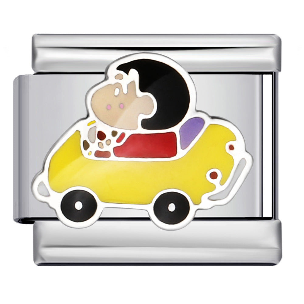 New Cartoon Character Italian Modular Bracelet Stainless Steel Welded DIY Stretch Link Bracelet