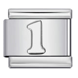 New titanium steel concave convex Arabic numerals DIY Italian module bracelet Italian Module