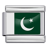 Hot Selling New World Flag Photo Dropper Series Titanium Steel DIY Italian Module Bracelet Accessories Wholesale