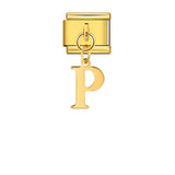 Gold Simplified Letter Italian Module Bracelet Stainless Steel Handmade Hook DIY Splicing Assembly Bracelet