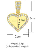 New Micro Inlaid Zircon Heart-shaped Circular Pendant DIY Personalized Picture Photo Making Necklace Birthday Gift