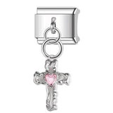 Cross Pendant Hook Style Italian Module Bracelet DIY Elastic Splicing Titanium Steel Strap Chain Accessories