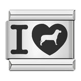 Cross Border Hot Selling Laser Engraving Heart-shaped Series Titanium Steel Handmade DIY Italian Module Bracelet Wholesale