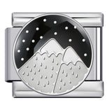 Stainless Steel Welding Drip Oil DIY Bracelet Italian Module Bracelet Round Starry Sky Pattern Elastic Bracelet